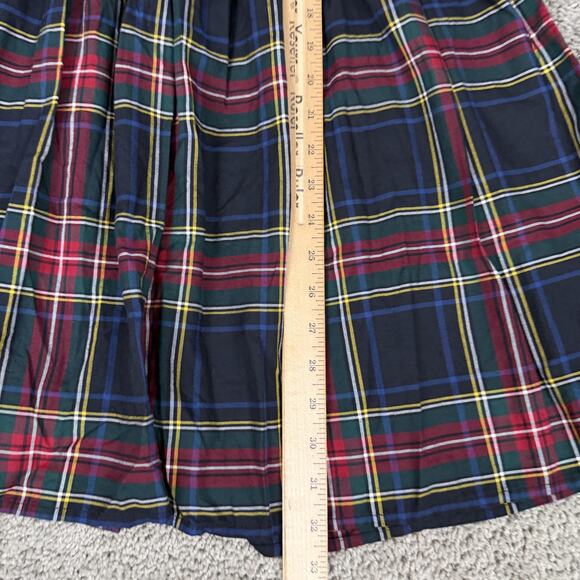 Polo Ralph Lauren Dress Girls 16 Navy Red Plaid Button Front Shirt Dress Cotton - Picture 8 of 12